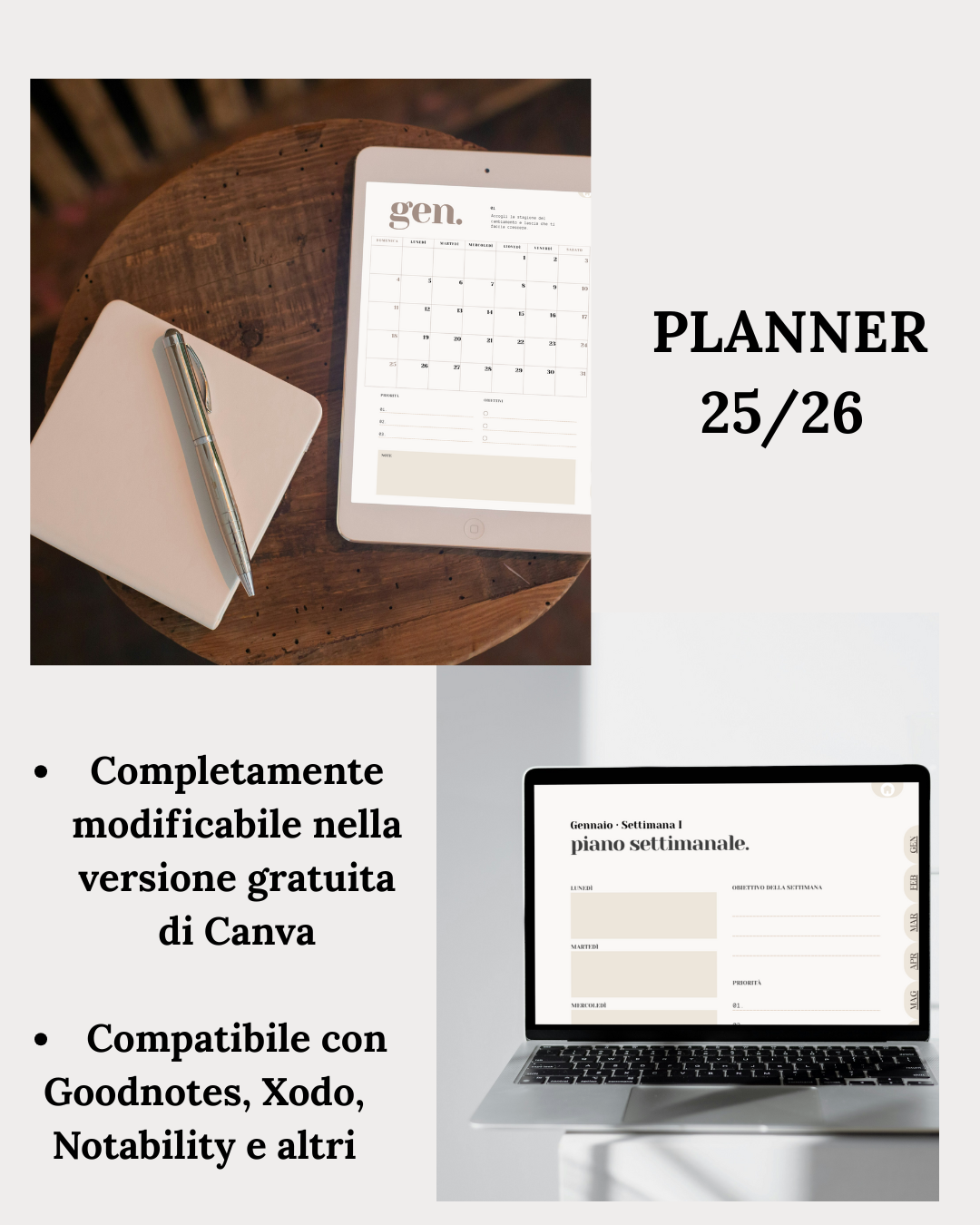 Planner Digitale 2026 – Plannery | Minimal & Organizzato