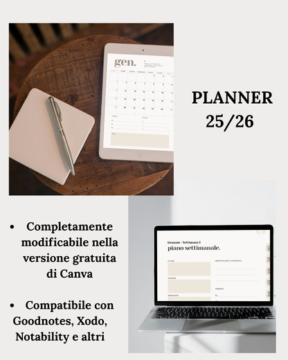 Planner Digitale 2026 – Plannery | Minimal & Organizzato